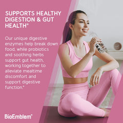 BioEmblem Digestive Enzymes highlighting papain and bromelain for digestion.