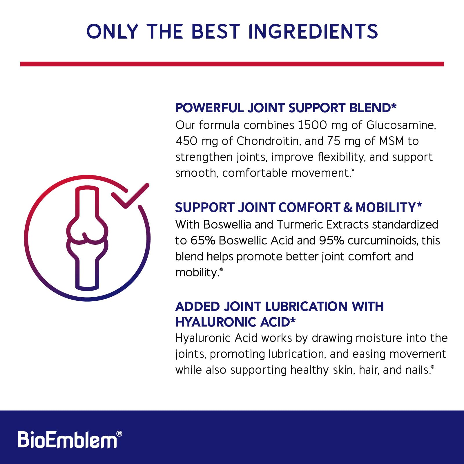 BioEmblem Joint Support capsules ready for daily use to support comfortable movement