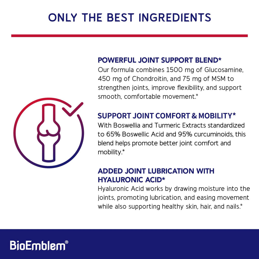 BioEmblem Joint Support capsules ready for daily use to support comfortable movement