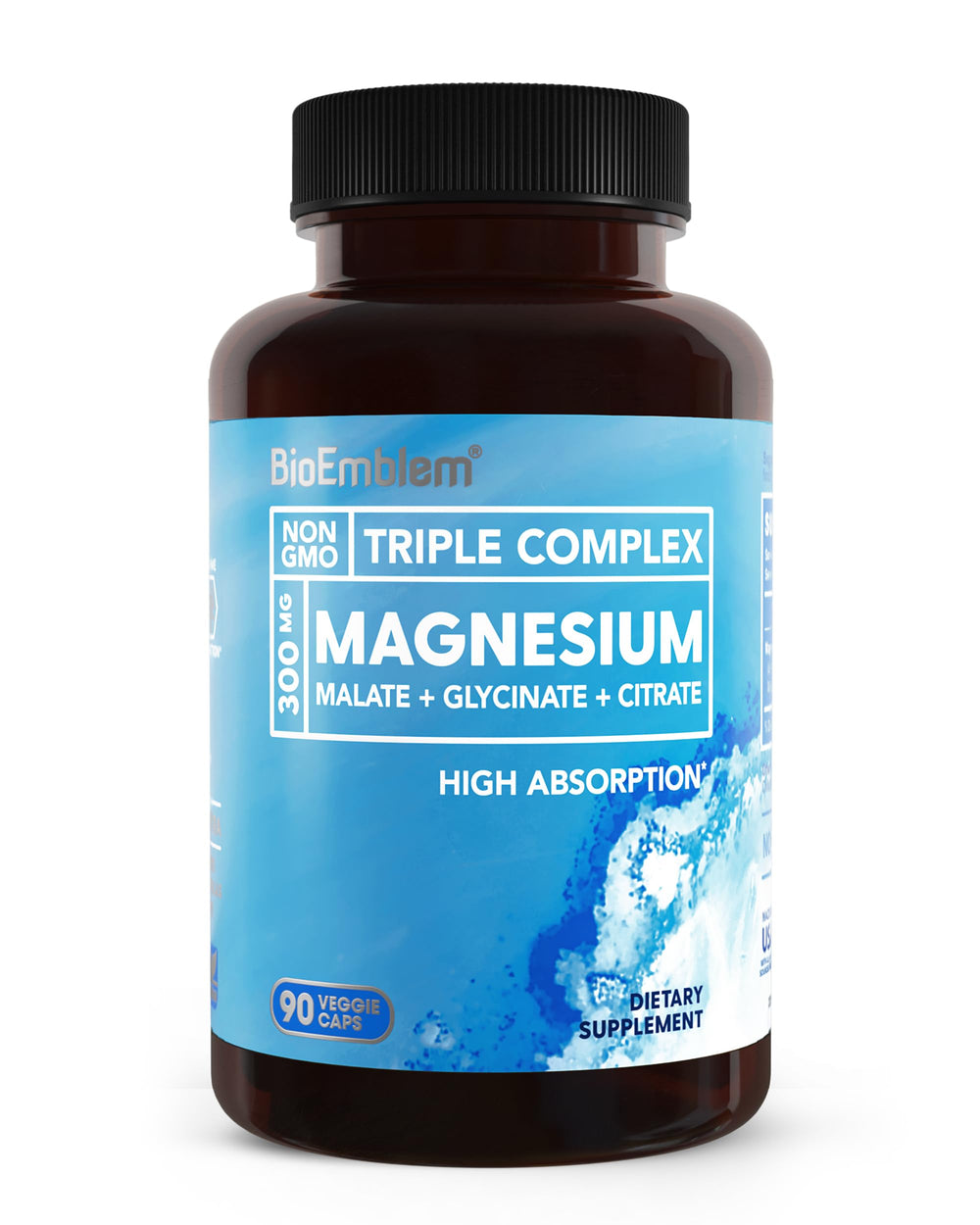 BioEmblem Triple Magnesium Complex bottle-front for easy daily wellness.