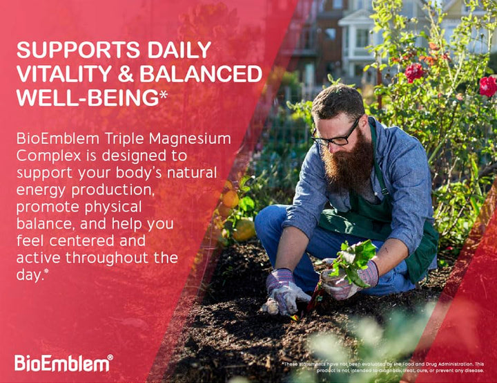 BioEmblem Triple Magnesium Complex capsule-pour captures easy intake during meals.