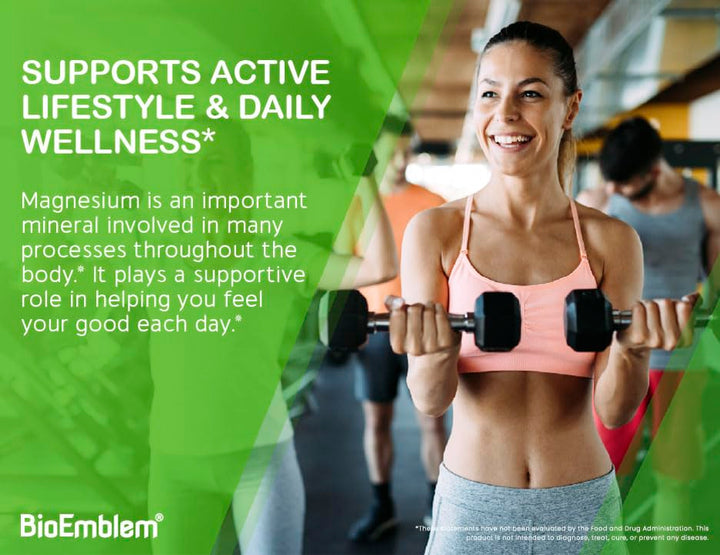 BioEmblem Triple Magnesium Complex vegan-non-gmo-label emphasizes plant-based, allergen-friendly formula.