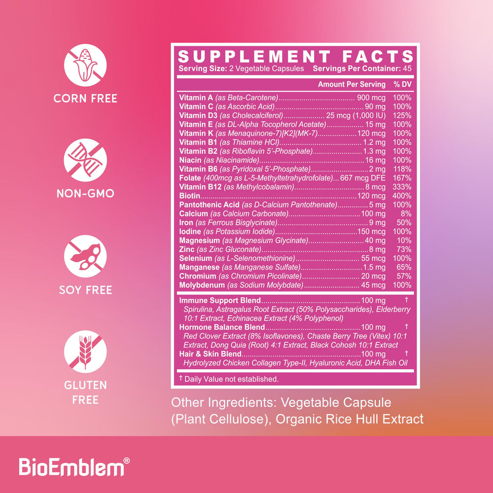 BioEmblem bottle with Made in USA stamp signals quality and safety for daily use.