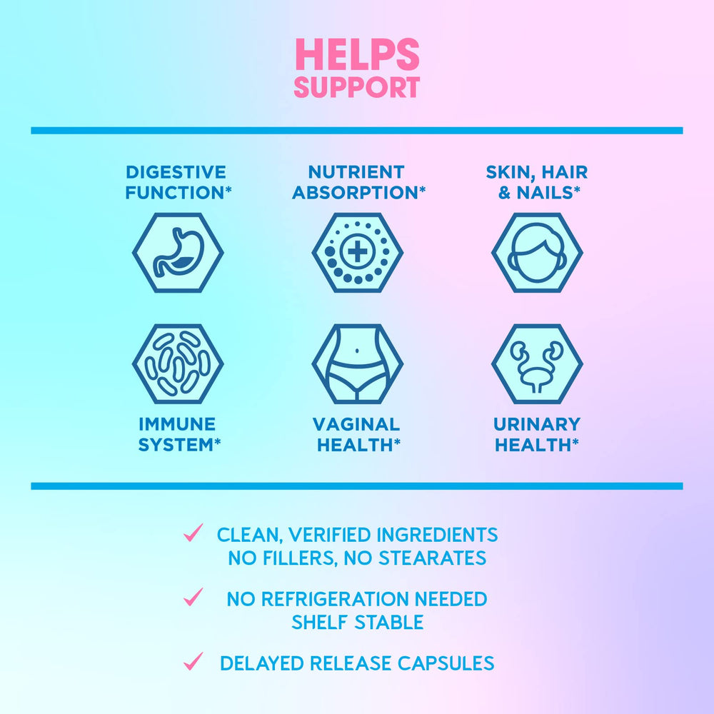 BioEmblem Women's Probiotics capsules for easy daily digestion and skin health