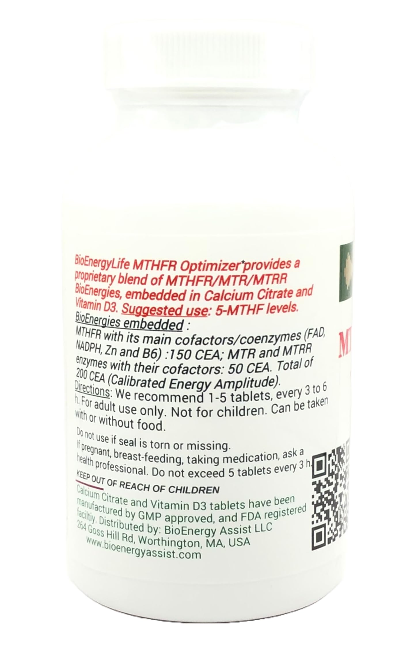 BioEnergyLife MTHFR Optimizer packaging facade, energy-infused formula emphasis