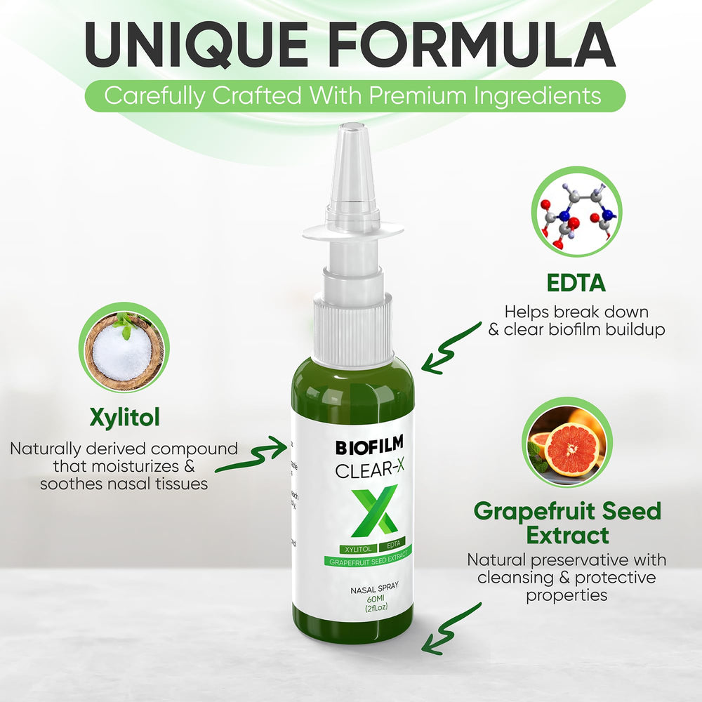 BioFilm Clear-X grapefruit seed extract visual emphasizes natural cleansing.