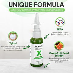 BioFilm Clear-X grapefruit seed extract visual emphasizes natural cleansing.