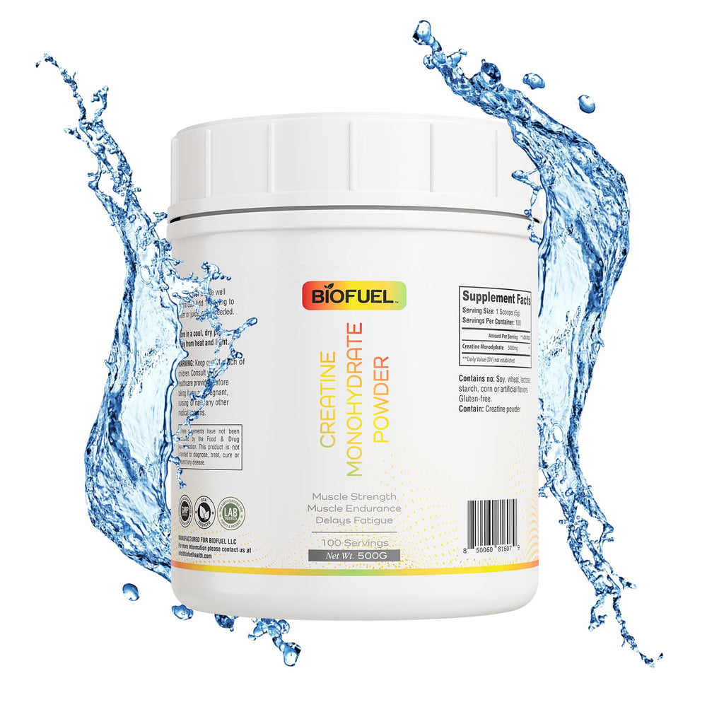 Premium packaging conveys freshness and value for Biofuel Creatine Monohydrate Powder.