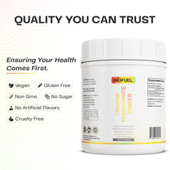 Pouring Biofuel Creatine Monohydrate Powder into water supports endurance.