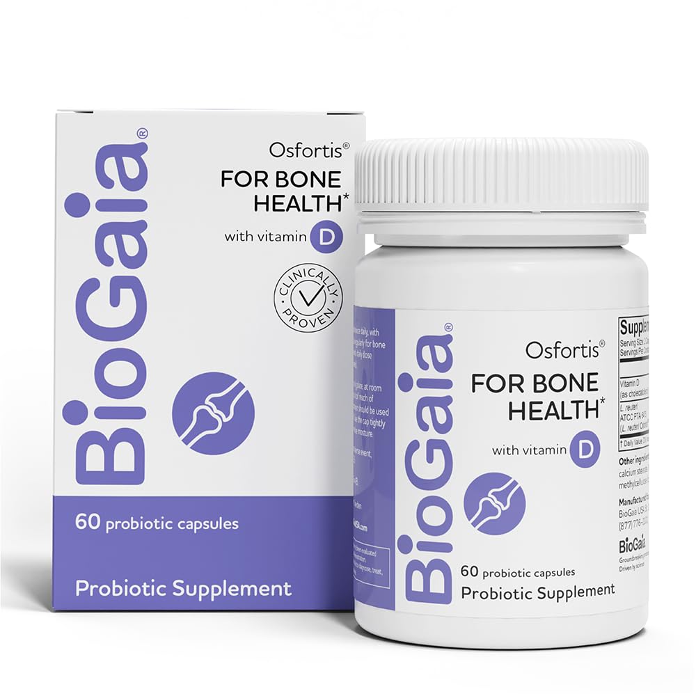BioGaia Osfortis bottle cap for a daily bone health-focused probiotic routine