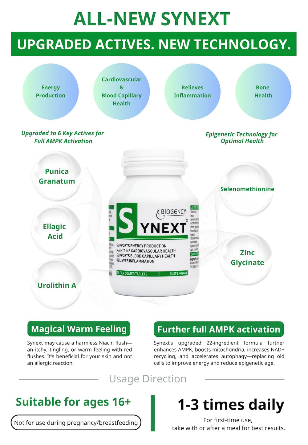 Close-up of Biogency Synext NAD+ tablet texture aids easy ingestion