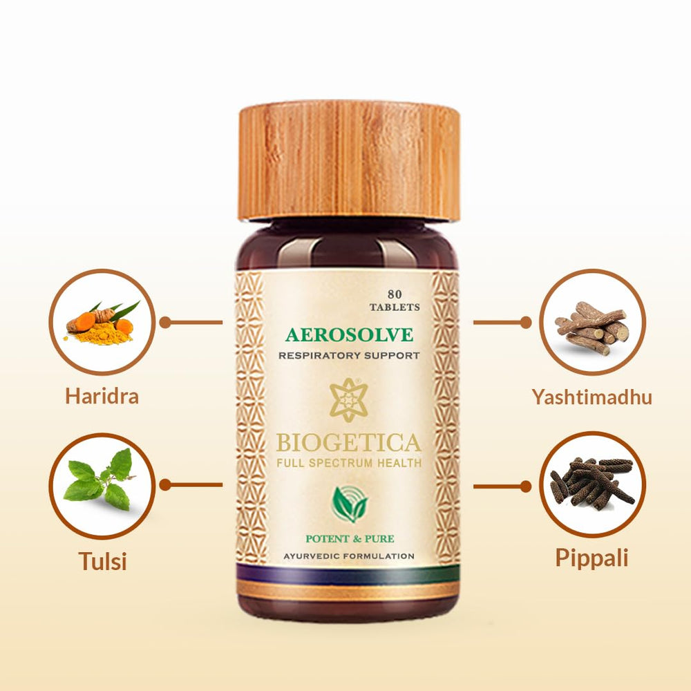 Biogetica Aerosolve bottle label close-up emphasizing vegan, natural ingredients.