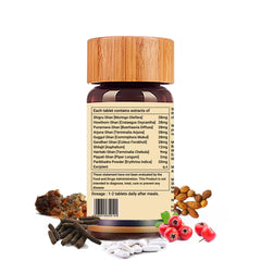 Biogetica Circulosolve guggul and Terminalia arjuna blend close-up, herbal synergy for circulation support.