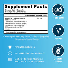 BIOHM Total Probiotic capsule close-up showing vegan capsule with 30B CFU for daily balance.