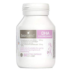 Bioisland DHA for Pregnancy bottle with algae-derived omega-3 for fetal brain and eye development