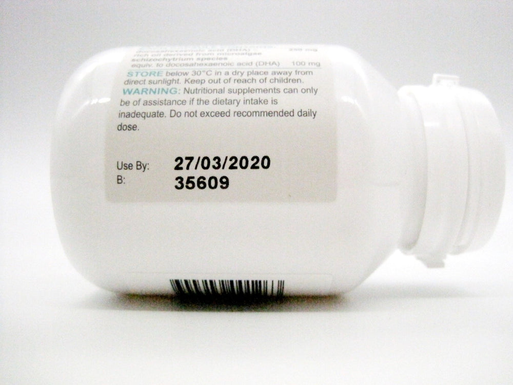 Bio Island DHA Kids microalgae DHA oil, plant-based source for daily support.
