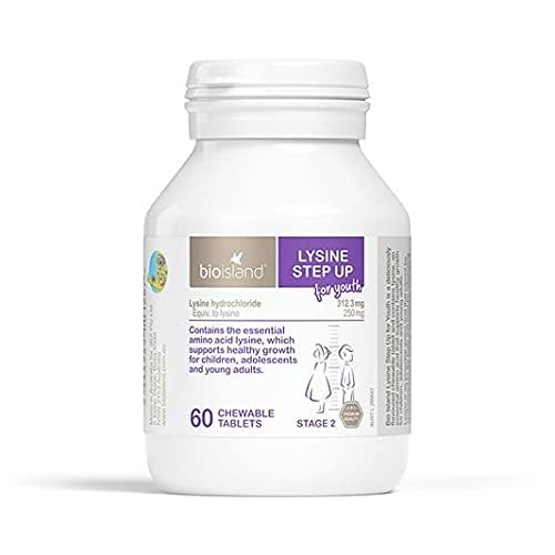 Bio Island Lysine Step Up blackcurrant flavour swatch and label.