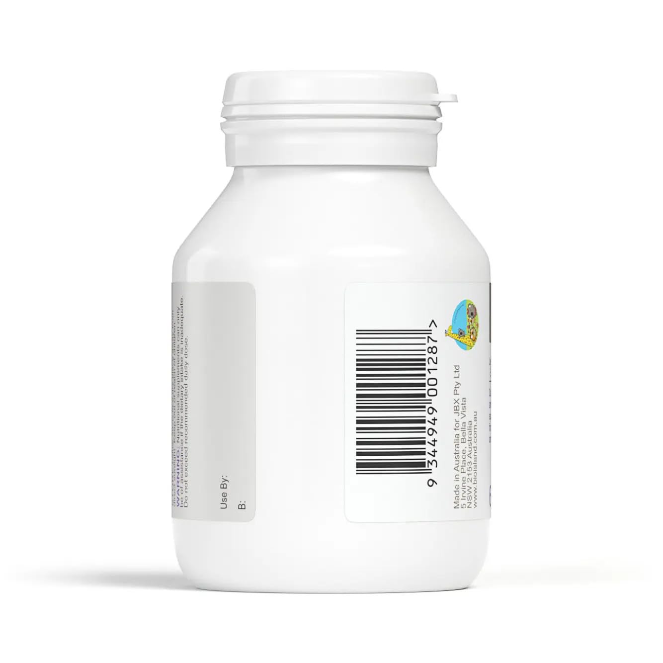 Bio Island Lysine Step Up packaging inside view, indicating Australian-made quality.