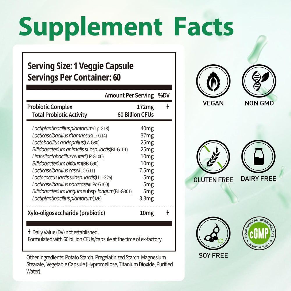 BioJhchang Probiotics 11-strains capsule highlights diverse gut-supporting strains.
