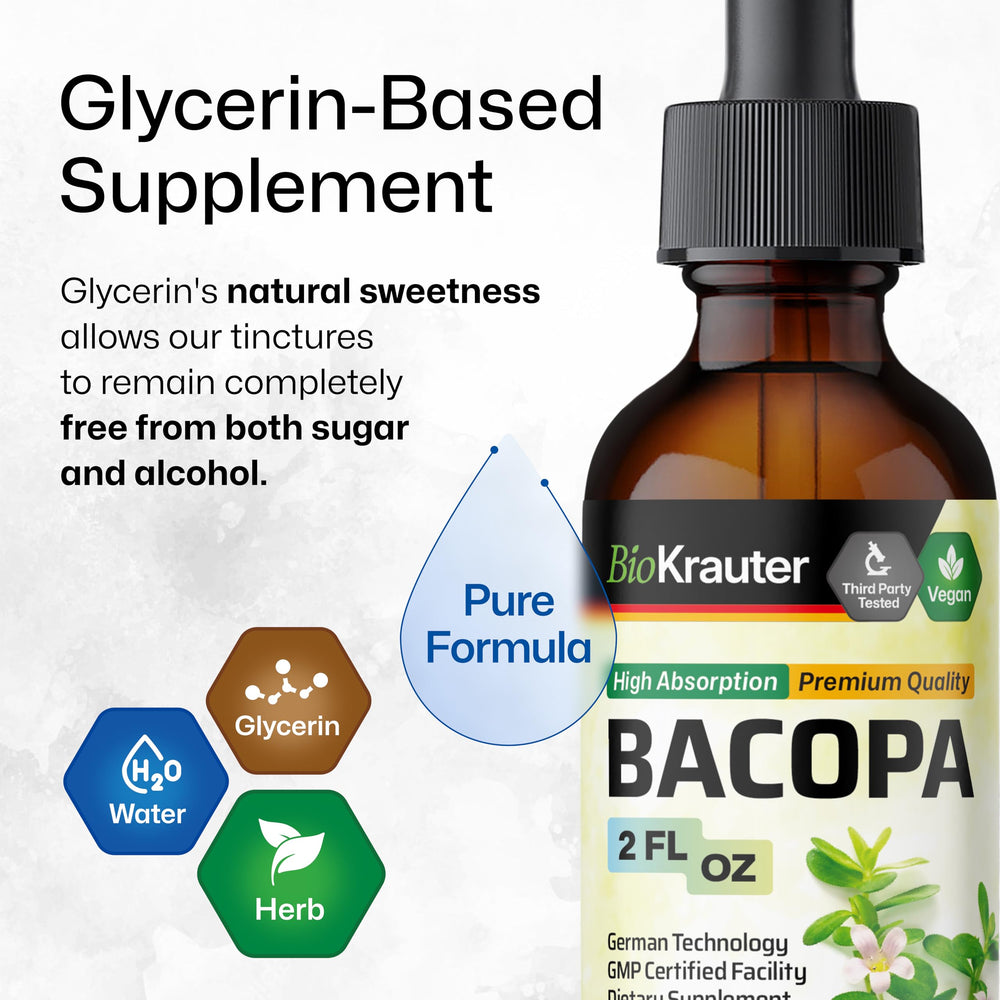 BIO KRAUTER Bacopa packaging front emphasizes alcohol-free formula.