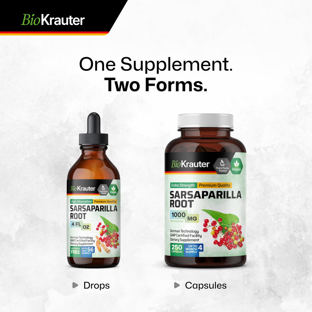 BIO KRAUTER Sarsaparilla tincture is alcohol-free and vegan