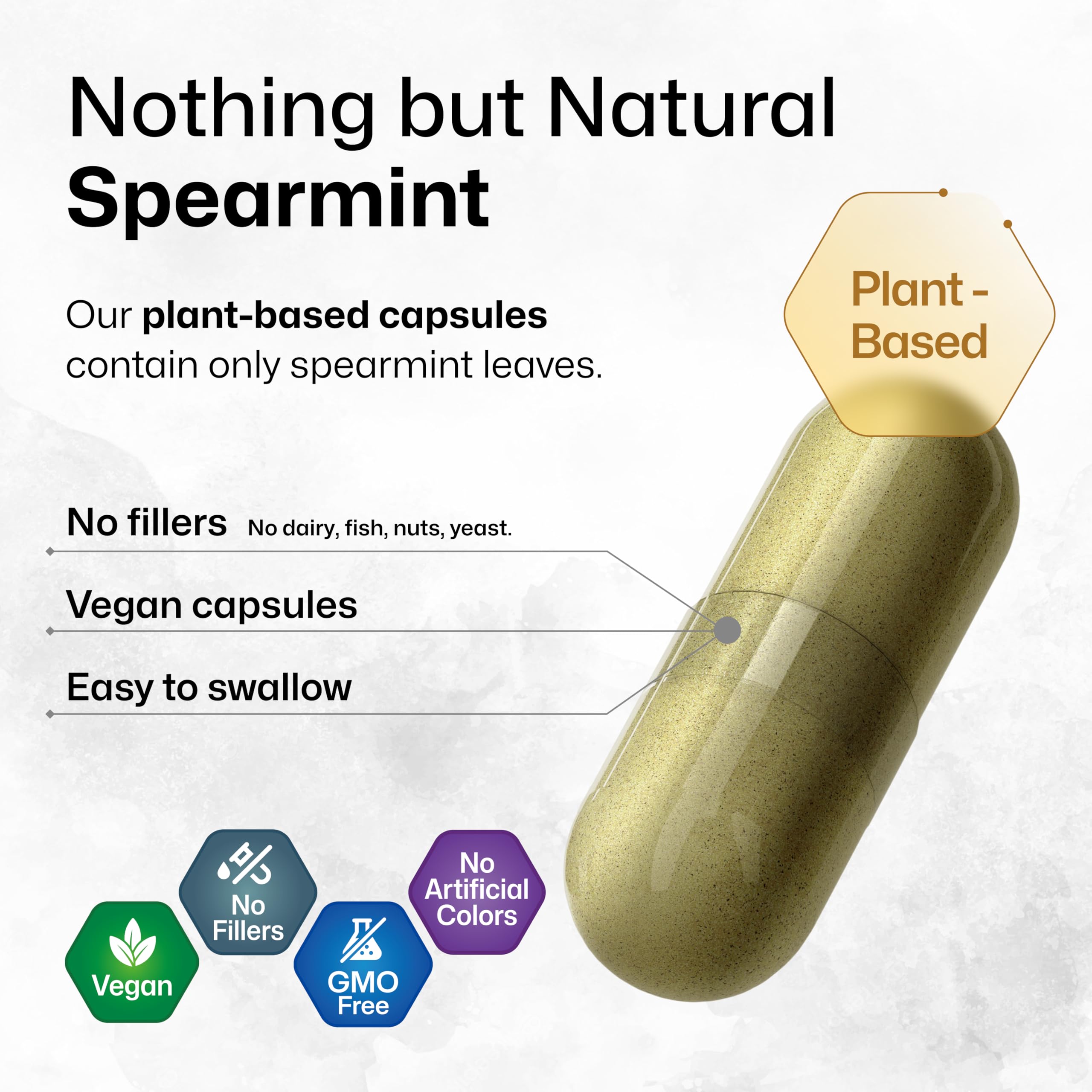 BIO KRAUTER Spearmint Capsules capsules inside view highlight easy-to-take supplement.