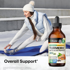 BIO KRAUTER Turmeric Tincture drops under tongue for quick dosing.