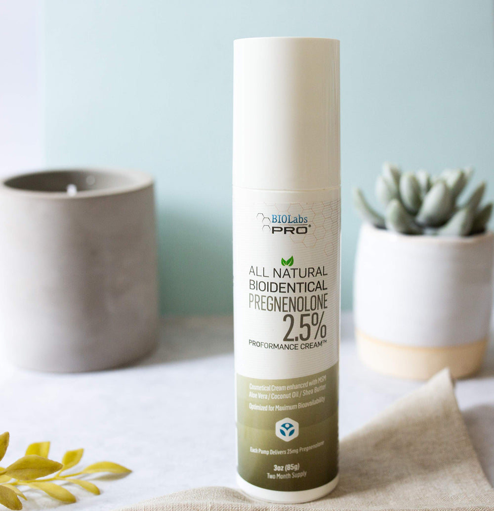 BIOLABS PRO Pregnenolone Cream application on skin in use.