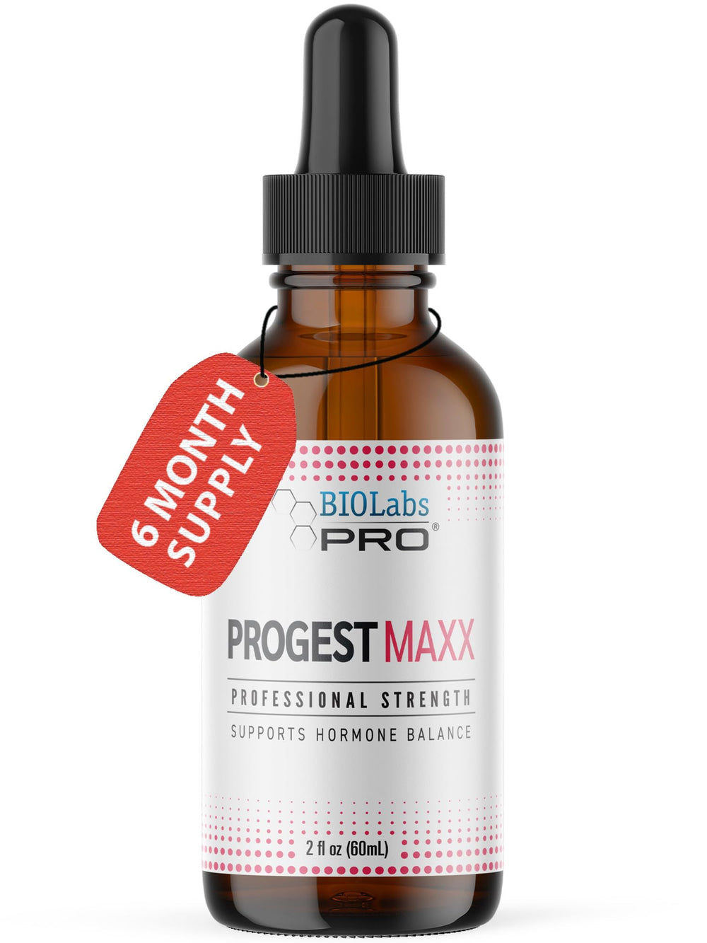 BIOLABS PRO Progest MAXX oil bottle shown for at home menopause support