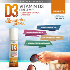 BIOLABS PRO Vitamin D3 15000IU cream label closeup shows ingredients clearly