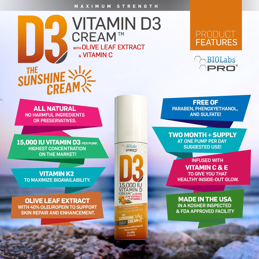 BIOLABS PRO Vitamin D3 15000IU cream texture swatch reveals rich consistency