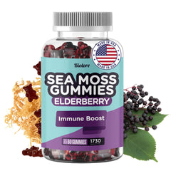 Biolore Sea Moss Gummies elderberry bottle for daily family wellness