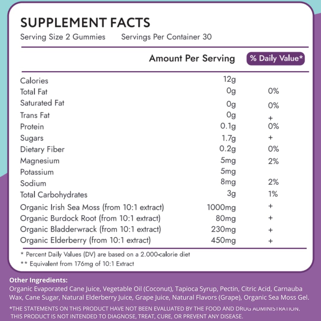 Biolore Sea Moss Gummies elderberry gummies for kids daily routine