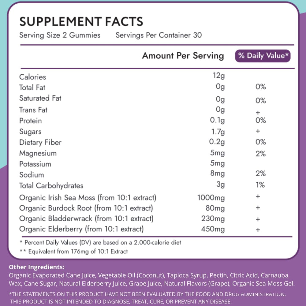 Biolore Sea Moss Gummies elderberry gummies for kids daily routine