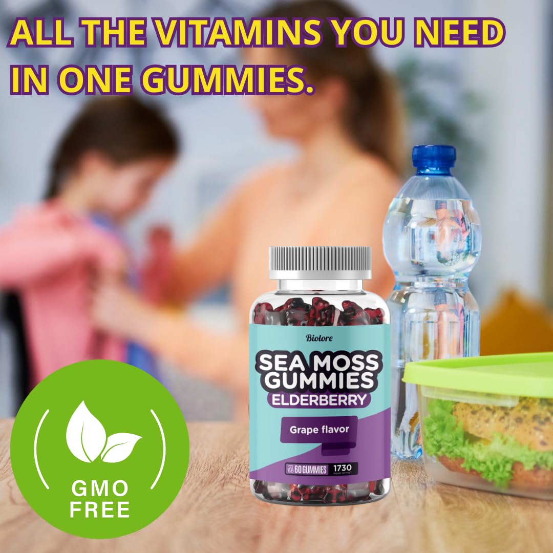 Biolore Sea Moss Gummies 60-count bottle for family use
