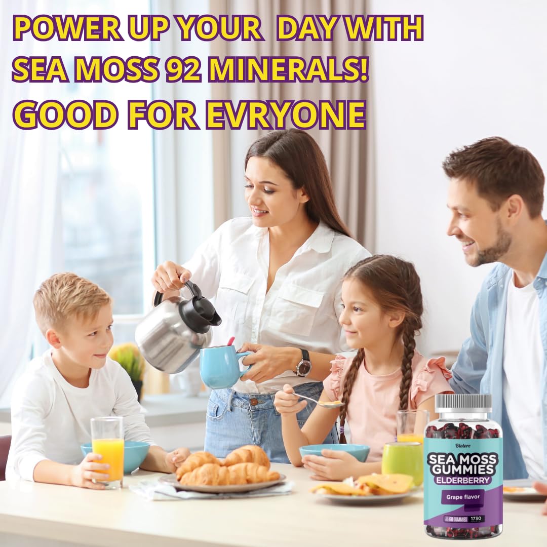 Biolore Sea Moss Gummies grape flavor, kid-friendly daily chew