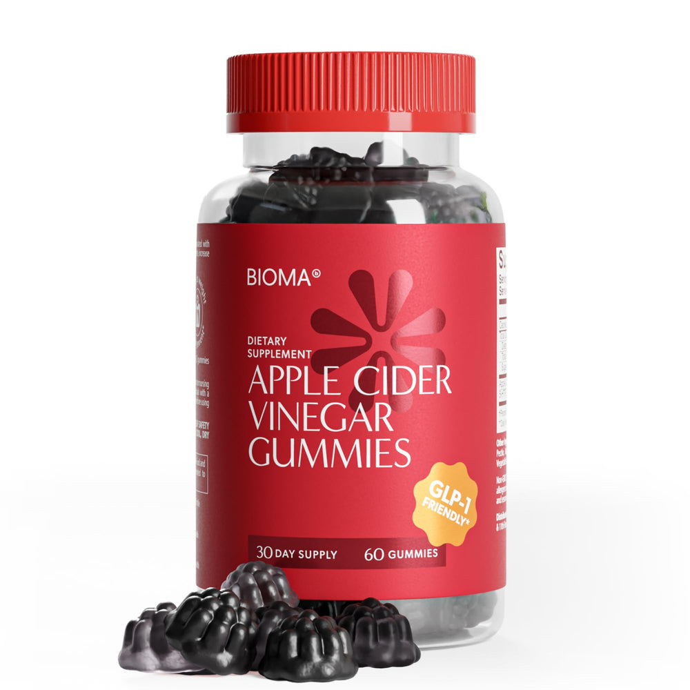 BIOMA Apple Cider Vinegar Gummies bottle front view for daily appetite support