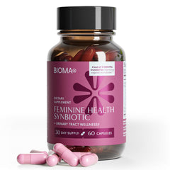 Bioma Feminine Health Synbiotic bottle front for daily feminine wellness