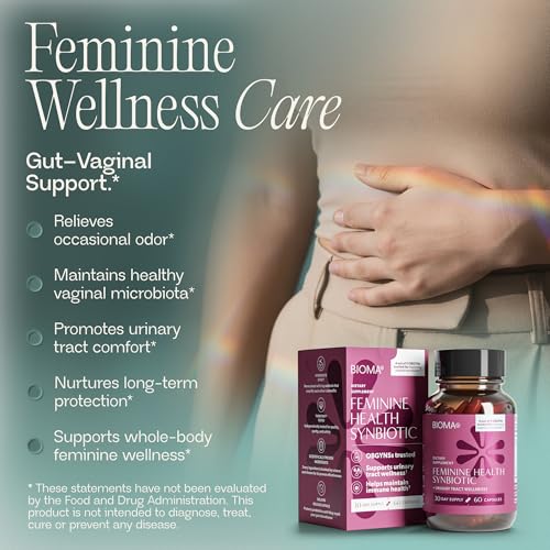 Bioma capsules closeup highlighting individual probiotic capsules for feminine health