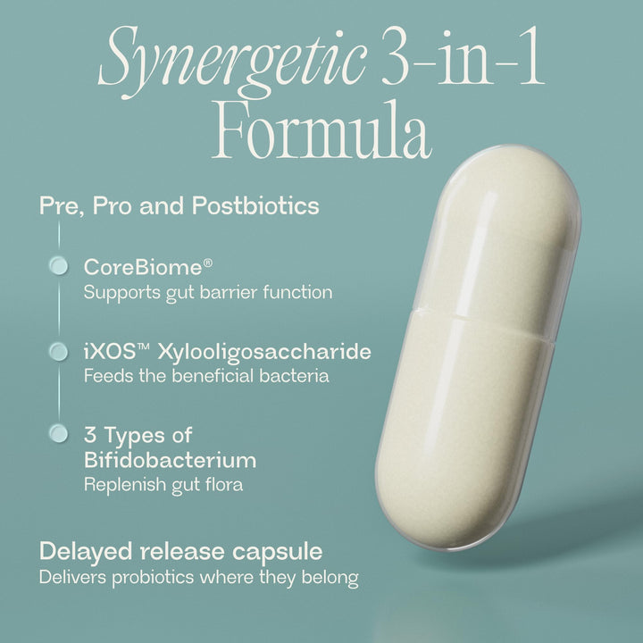 BIOMA Probiotics ingredient list highlighting XOS, tributyrin, and Bifidobacterium strains