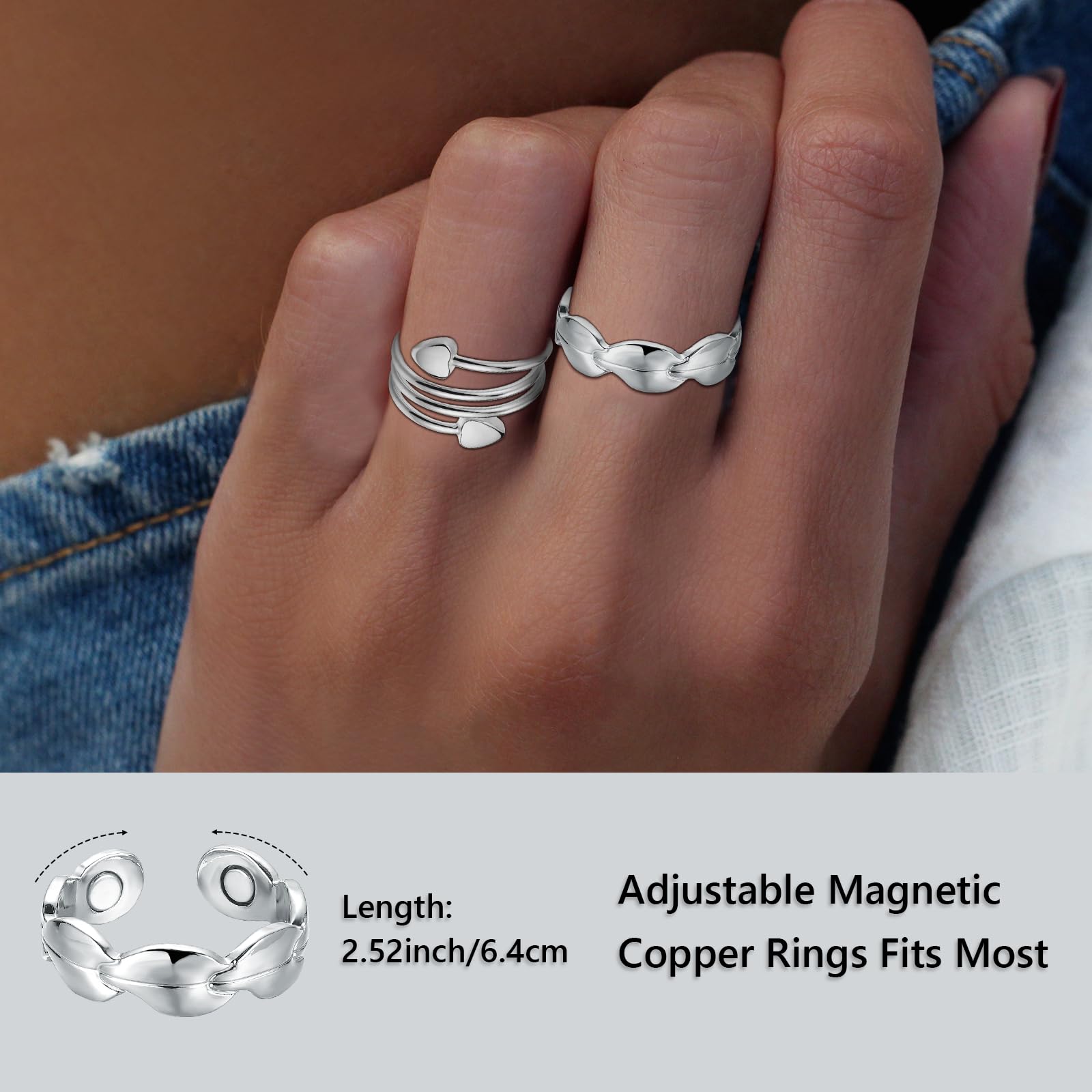 bioMag copper ring adjustable band being gently squeezed to fit