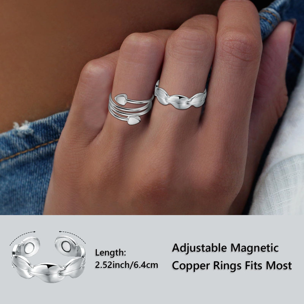 bioMag copper ring adjustable band being gently squeezed to fit
