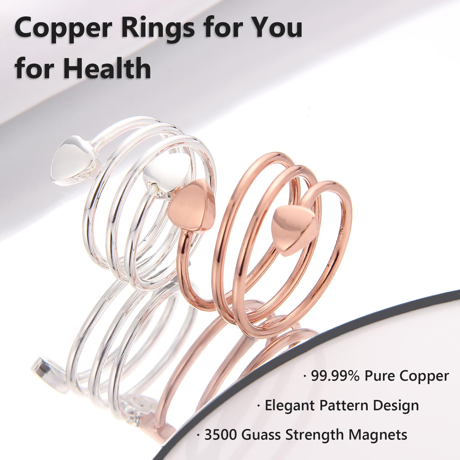 bioMag copper ring two-color option worn with everyday outfits