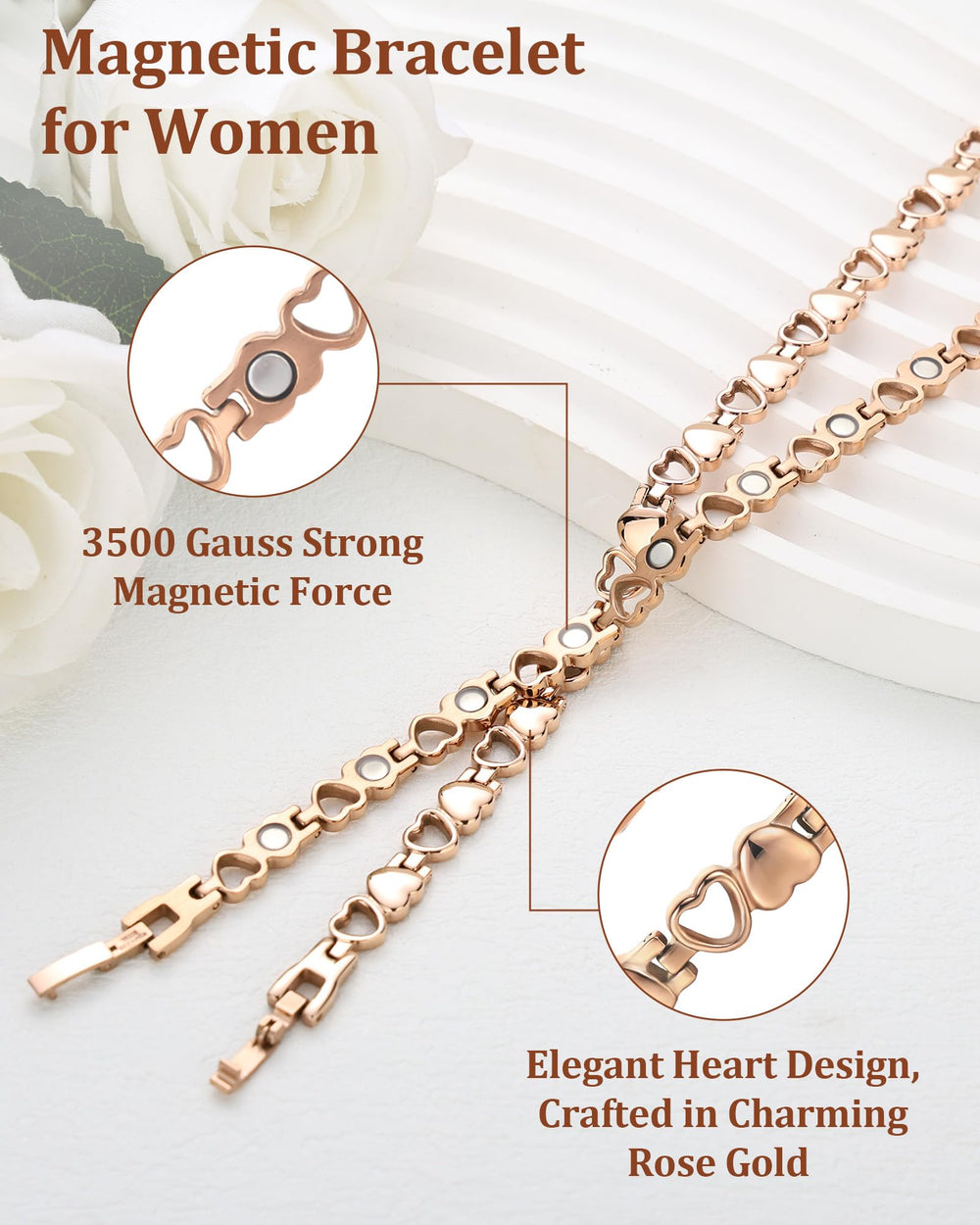 BioMag sizing tool included helps you adjust bracelet at home for a comfortable fit