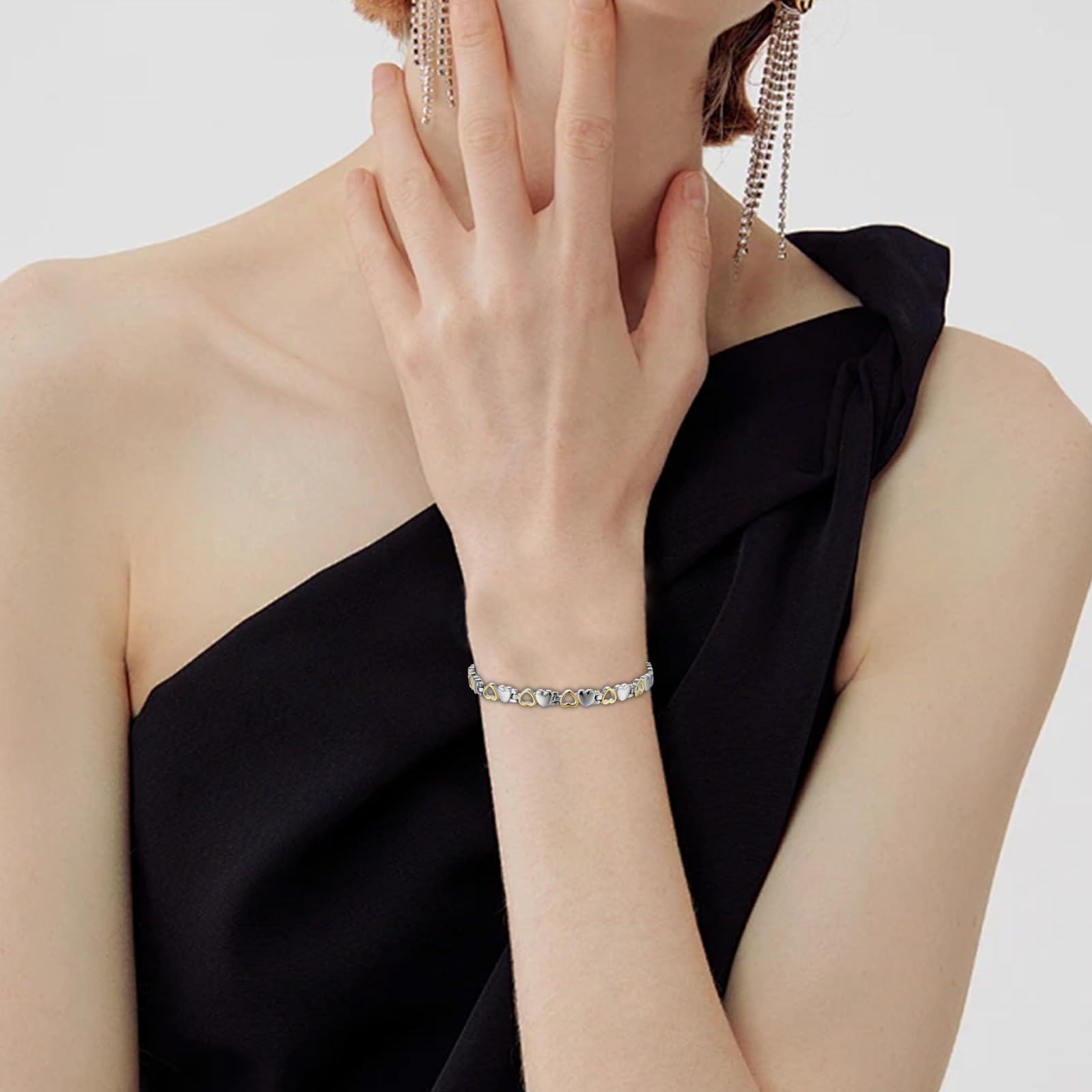 BioMag hypoallergenic titanium steel band closeup highlighting skin-friendly material