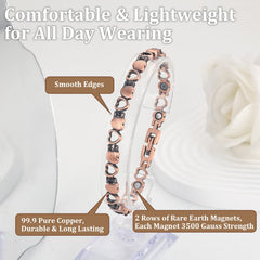 BioMag magnetic copper anklet showing 14 magnets for wearable support.