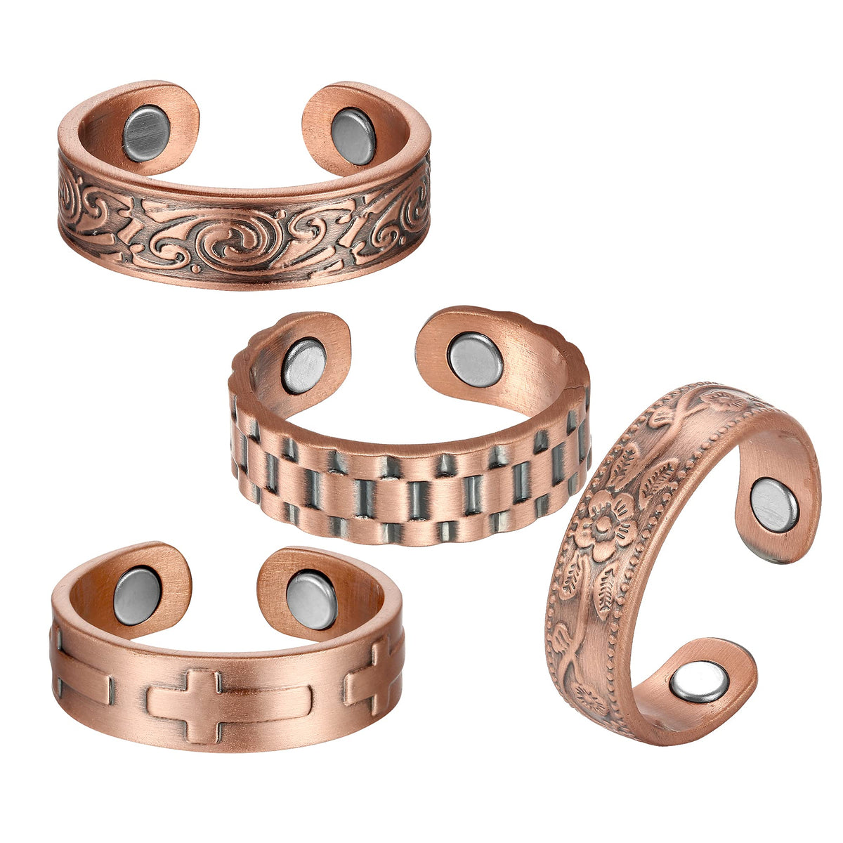 BioMag magnetic ring front view highlights pure copper design for daily comfort.