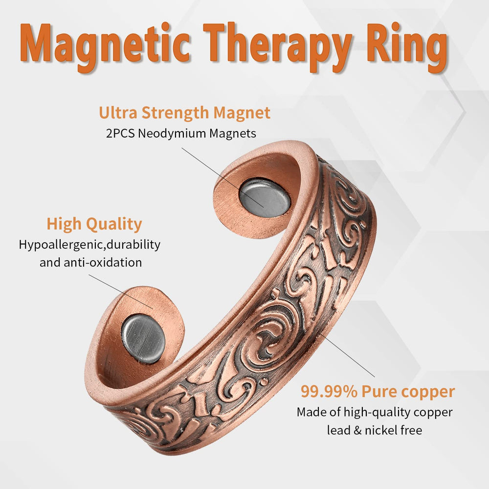 BioMag Style C copper ring adjustable fit open design for easy resizing