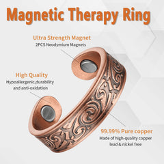 BioMag Style C copper ring adjustable fit open design for easy resizing