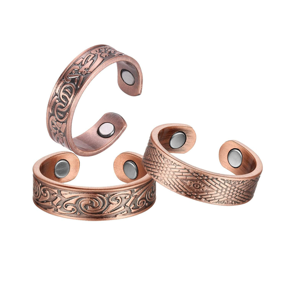 BioMag Style C copper ring front view showing pure copper and classic design